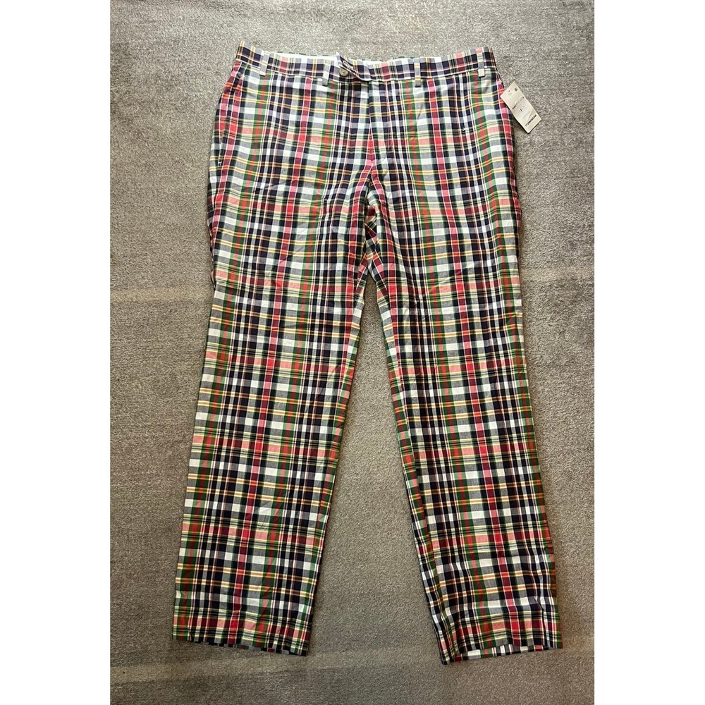 Lauren Ralph Lauren Mens Plaid Flat Front Pants Multi Color 36W x 30L NWT